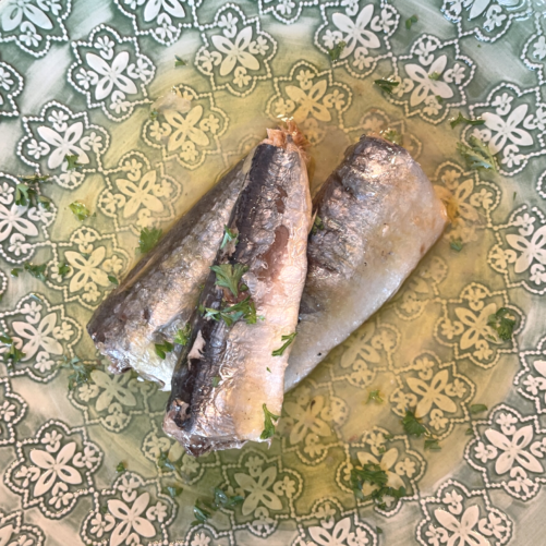 Sardines in citroenolie, sardines in blik, sardines uit Portugal